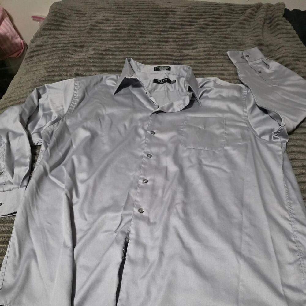 George Men's White and Grey Shirt
